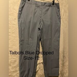 TALBOTS SKY BLUE CROPPED TAILORED PANT